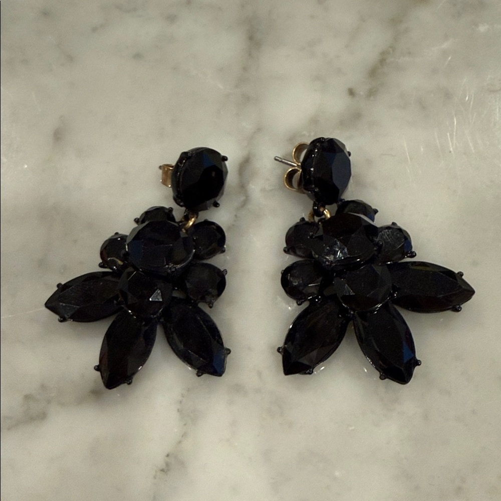 J. Crew Black Gemstone Earrings